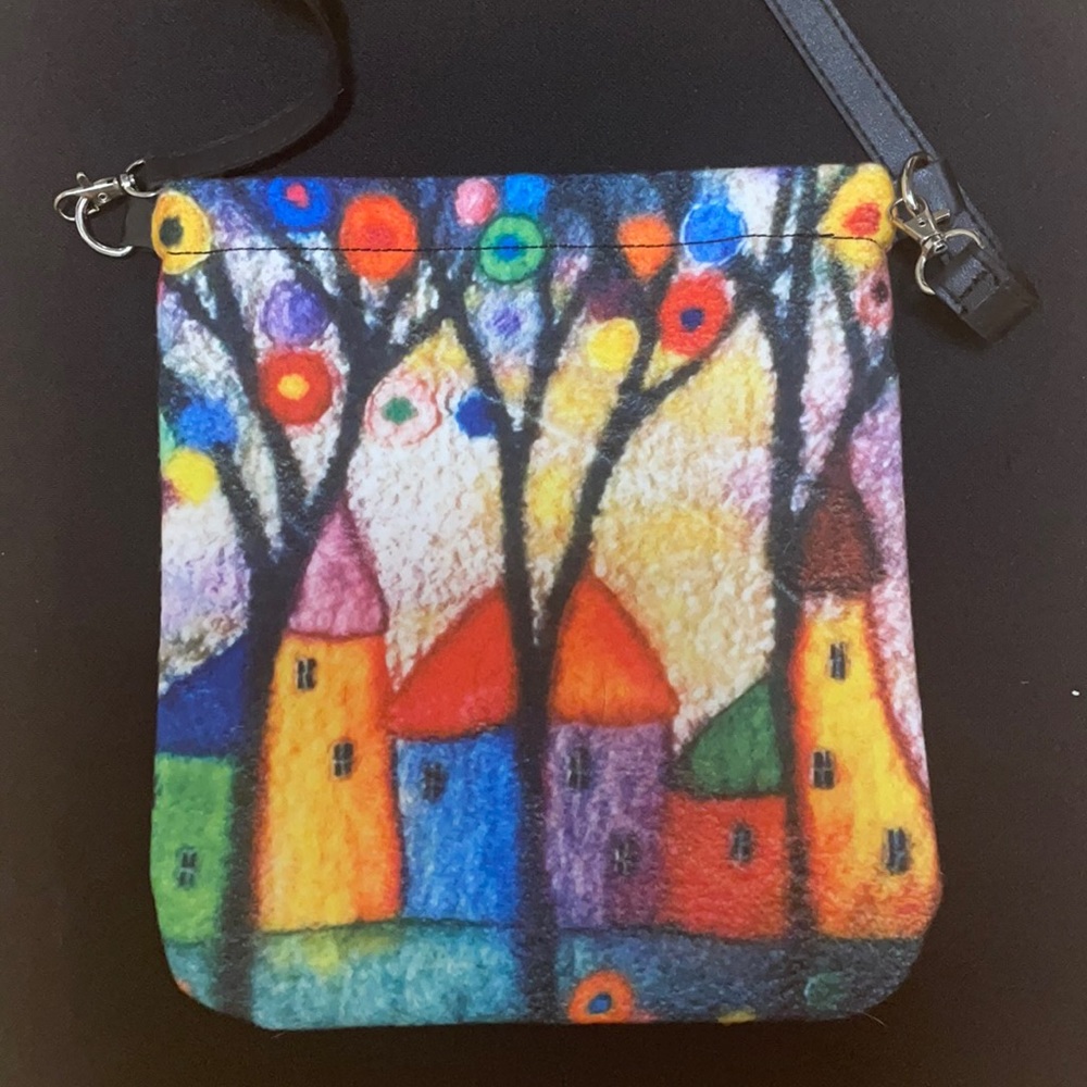 10X11 Rainbow Color Purse  Zip Closure with Long secure handle